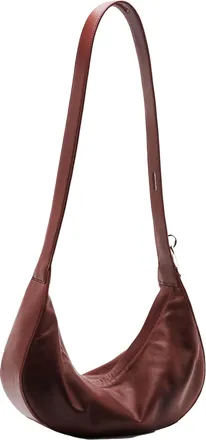 Patrizia Pepe Womens Shoulder Bag New Moon Medium Leather Hot Brown Calfskin; Lining: Polyester