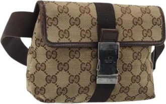 Gucci Pre-owned Belt Bags, female, Beige, Size: ONE SIZE Pre-owned Vintage Canvas Waist Bag