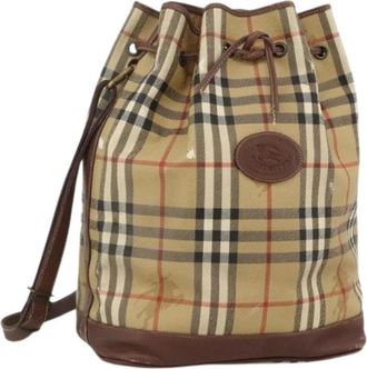Burberry Pre-owned Bucket Bags, female, Beige, Size: ONE SIZE Pre-owned Vintage Bucket Shoulder Bag