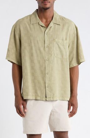 Vans Van Doren Check Button-Up Camp Shirt in Soft Sage at Nordstrom, Size Xx-Large