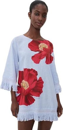Farm Rio Farm Rio Womens Open Back Fringed Dress in Poppy Flowers