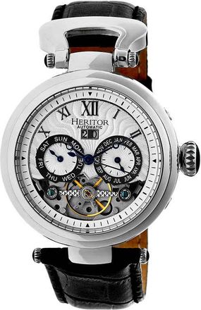 Heritor Ganzi Automatic Multi-Function Silver Dial Mens Watch HR3301