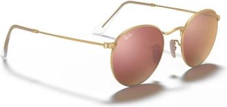 Ray-Ban Vintage Ronde Metalen Zonnebril - Heren - Zonnebrillen - Geel - 50 MM - Accessoires