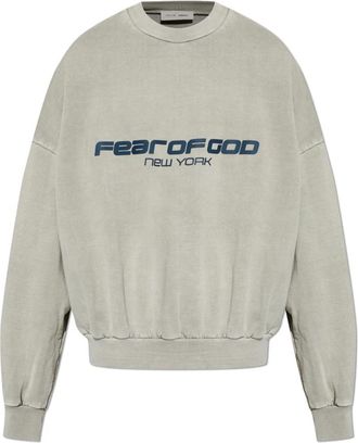 Fear of God Heavy Fleece Cropped Relaxed Sweatshirt - Heren - Sweatshirts - Grijs - S - Katoen - Hoodies & sweatvesten