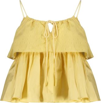 Red Valentino Tops zonder mouwen met dubbele laag - Dames - Tops zonder mouwen - Geel - XS - Polyester - Tops