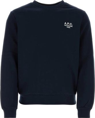 A.P.C. Midnight Blue Katoenen Sweatshirt - Heren - Sweatshirts - Blauw - M - Katoen - Hoodies & sweatvesten