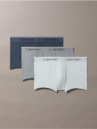 Calvin Klein Mens Micro Stretch 3-Pack Low Rise Trunk - Multi - XL