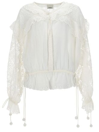 Isabel Marant Nowana Cotton-Silk Lace Blouse