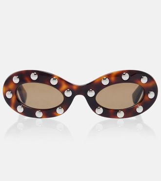 Valentino VLogo studded oval sunglasses