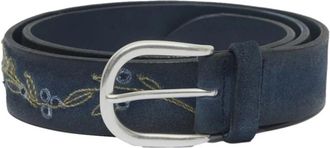 Orciani Riemen - Heren - Riemen - Blauw - 95 CM - Leer - Accessoires