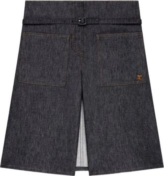Courr&egrave;ges Lange Shorts - Dames - Korte Broeken - Blauw - M - Korte Broeken