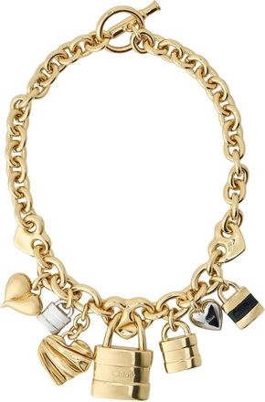 Chlo&eacute; Accessoires, Dames, Geel, ONE Size, Leer, Paddington Halsketting