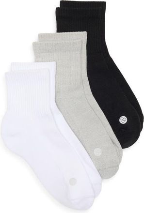 Zella Assorted 3-Pack Half Crew Socks in White Multi at Nordstrom, Size 6-8.5