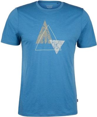 Stoic Merino155 LaholmSt. Print T-Shirt Peak Merinoshirt f&uuml;r Herren | blau
