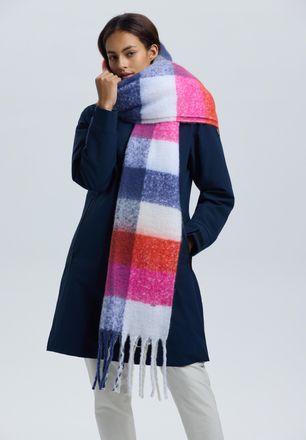 Luhta Schal LUHTA LUHTA NAANJOKI, Damen, blau (dunkelblau), Obermaterial: 100% Polyester, Modet&uuml;cher Schal, mit Fransen, weiches und luftiges Material, spor