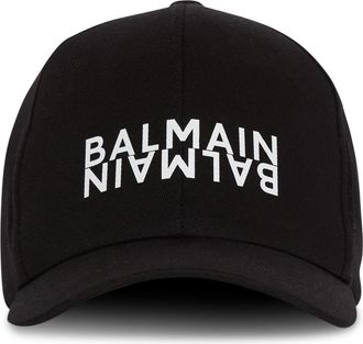 Balmain Katoenen pet met print - Heren - Petten - Zwart - ONE Size - Katoen - Accessoires