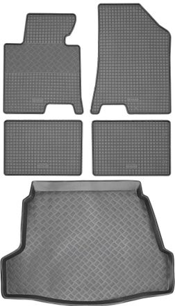 OEM Hyundai I40 Sed&aacute;n A Partir De 2011 Set - Alfombrillas De Goma Para Coche + Alfombrilla Para Maletero