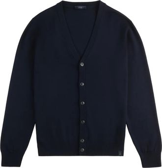 Fay Cardigan con bottoni e scollo a V - Blu