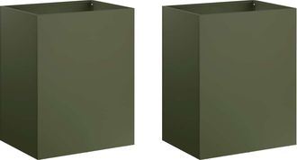 vidaXL Macetero De Jard&iacute;n 2 Uds. Verde Oliva 40 X 30 X 40 Cm Vidaxl