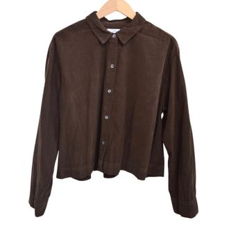 Velvet Womens Joelle Cropped Button Up Top In Bark