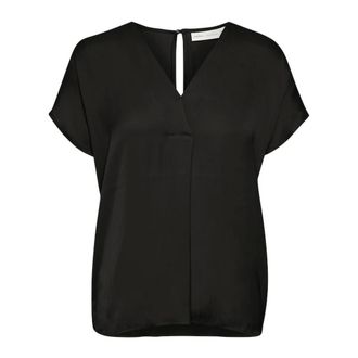 Inwear Top Nero con Scollo a V e Maniche Corte - - Blouses & Shirts - Donna - Nero - L