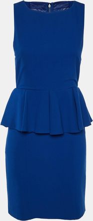 Alice & Olivia Blue Crepe Sleeveless Peplum Mini Dress