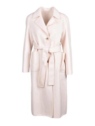 Add Long Belted Coat In Luxurious Wool-Cashmere Blend