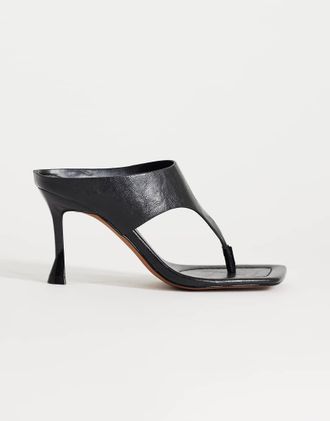 Topshop Elodie - Sabot infradito neri con tacco-Nero