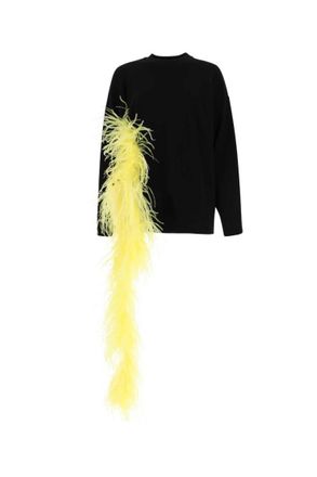 The Attico Black viscose blend oversize sweater