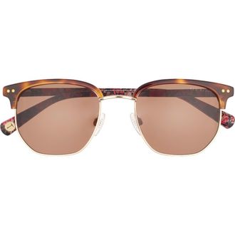 Ted Baker 51mm Gradient Half Rim Square Sunglasses in Tortoise at Nordstrom Rack
