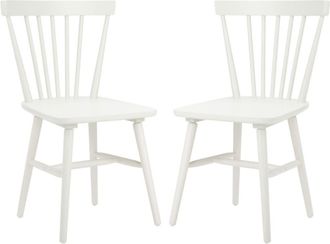 Safavieh Set de 2 sillas de comedor de madera, blanco