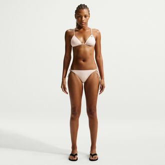 Nike Womens Swim Effortless Essential Tie String Bikini Bottom in White | NESSF245-108