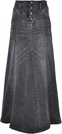 Generic Denim Skirt Long Y2K Flared Skirt Long High Waist-A Line Skirt for Women UK Lounge Long Skirt with Pockets Wrap Skirts for Women UK Plus Size Ladies S