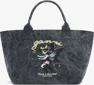 Ganni Black Medium Tote Bag in