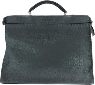 Fendi Pre-owned Leren Selleria Peekaboo Aktetas - Heren - Vintage Handtas - Zwart - ONE Size - Leer - Vintage