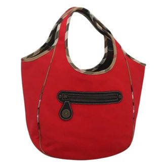Burberry Tweedehands Canvas handtassen - Dames - Vintage Handtas - Rood - ONE Size - Vintage