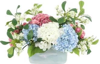 Creative Displays Inc. Handmade Faux Assorted Real Touch Hydrangea Arrangement