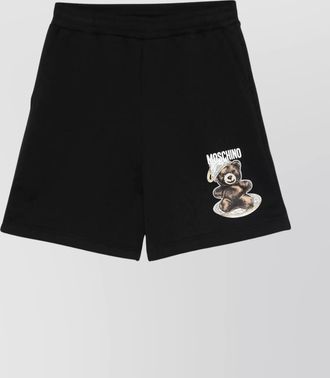 Moschino graphic teddy bear knee length shorts