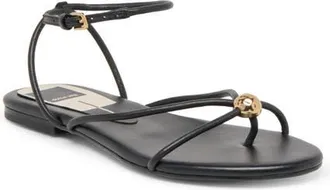 Dolce Vita Kenley Ankle Strap Sandal in Black Leather at Nordstrom, Size 6.5