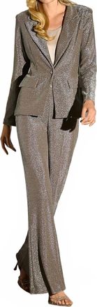 Joseph Ribkoff Novelty Knit Flared Pull-On Pants In Taupe