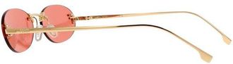 Fendi Unisex Sunglasses Gold-Pink Metal