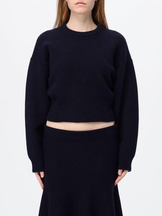 Alaia Cropped Cashmere Crewneck Jumper with Dropped Shoulders