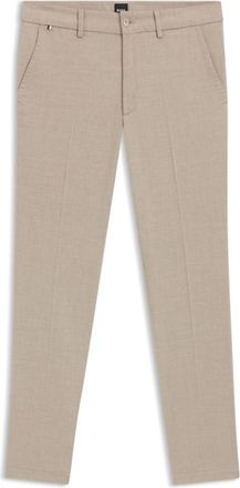BOSS Slim-fit trousers in stretch-cotton dobby