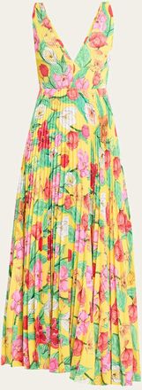 Milly Oria Tulip Rosette Maxi Dress