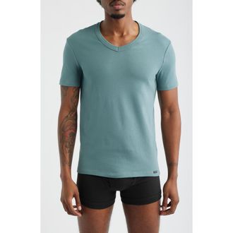 Tom Ford Cotton Jersey V-Neck T-Shirt in Teal at Nordstrom, Size X-Large
