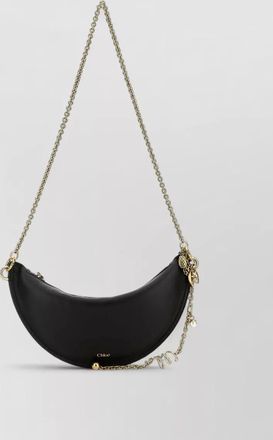 Chlo&eacute; leather mini halfmoon shoulder bag charms