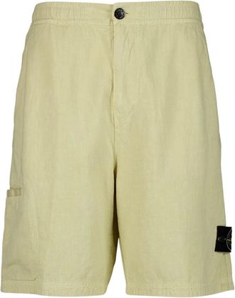 Stone Island Heren, Korte broeken, Geel, Maat: W30 Linnen