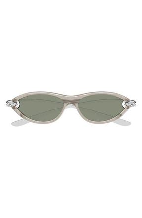 Bottega Veneta 56mm Cat Eye Sunglasses in Shiny Transparent Sand at Nordstrom