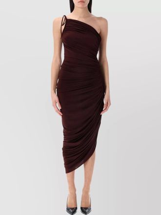 Magda Butrym draped one-shoulder asymmetric midi dress