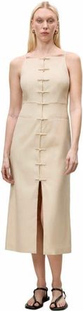 Rebecca Taylor Beatrice Stretch Linen Dress in Sand at Nordstrom, Size 12